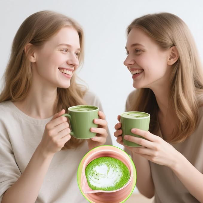 Cute Pink Matcha Bowl with Spout - Chawan - Ceramic Matcha Bowls - Japanese Traditional Macha Tea Bowl for Mixing - Matcha Cup - Matcha Accessories - More Durable than Glass