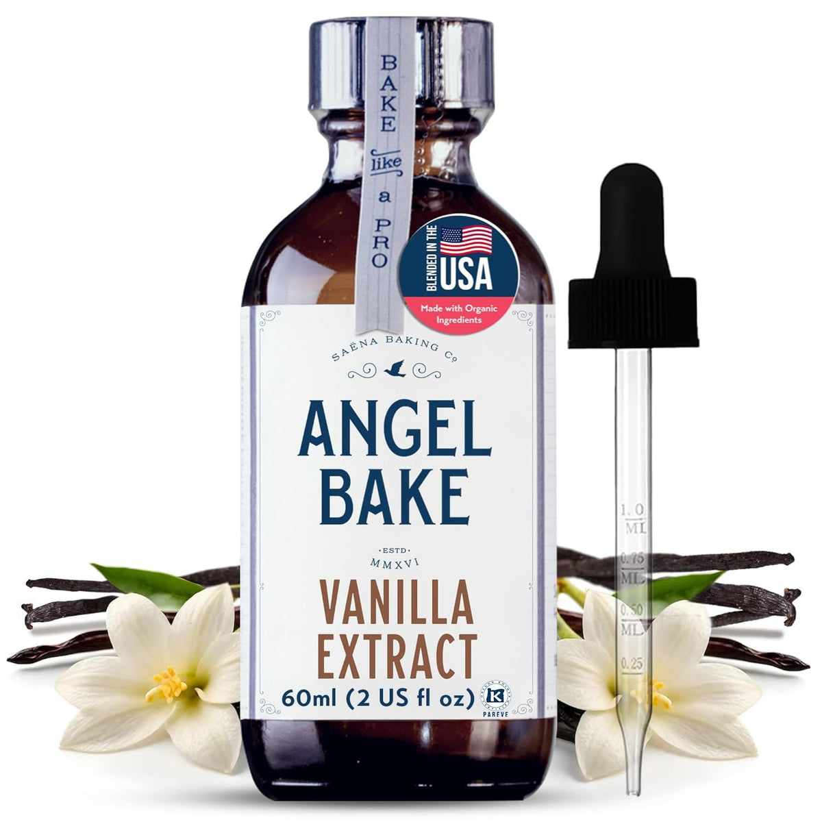 Angel Bake Pure Bulgarian Rose Extract for Baking, Lattes, Tea, 2 oz