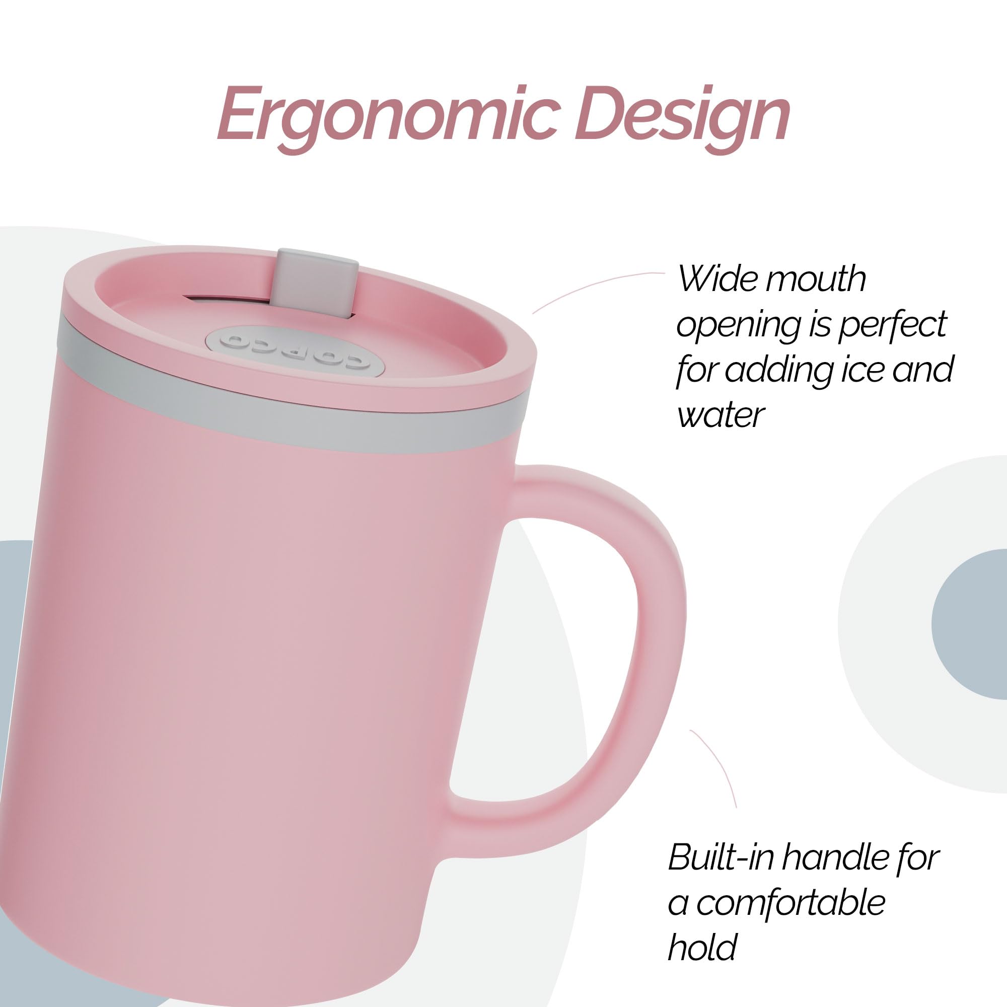 Copco Iconic Desk Mug 16 Oz - Light Blue/Pink, Set of 2