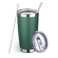 DIW 20oz Insulated Tumbler Travel Coffee Mug with Lid Straw(Dark Green,1)