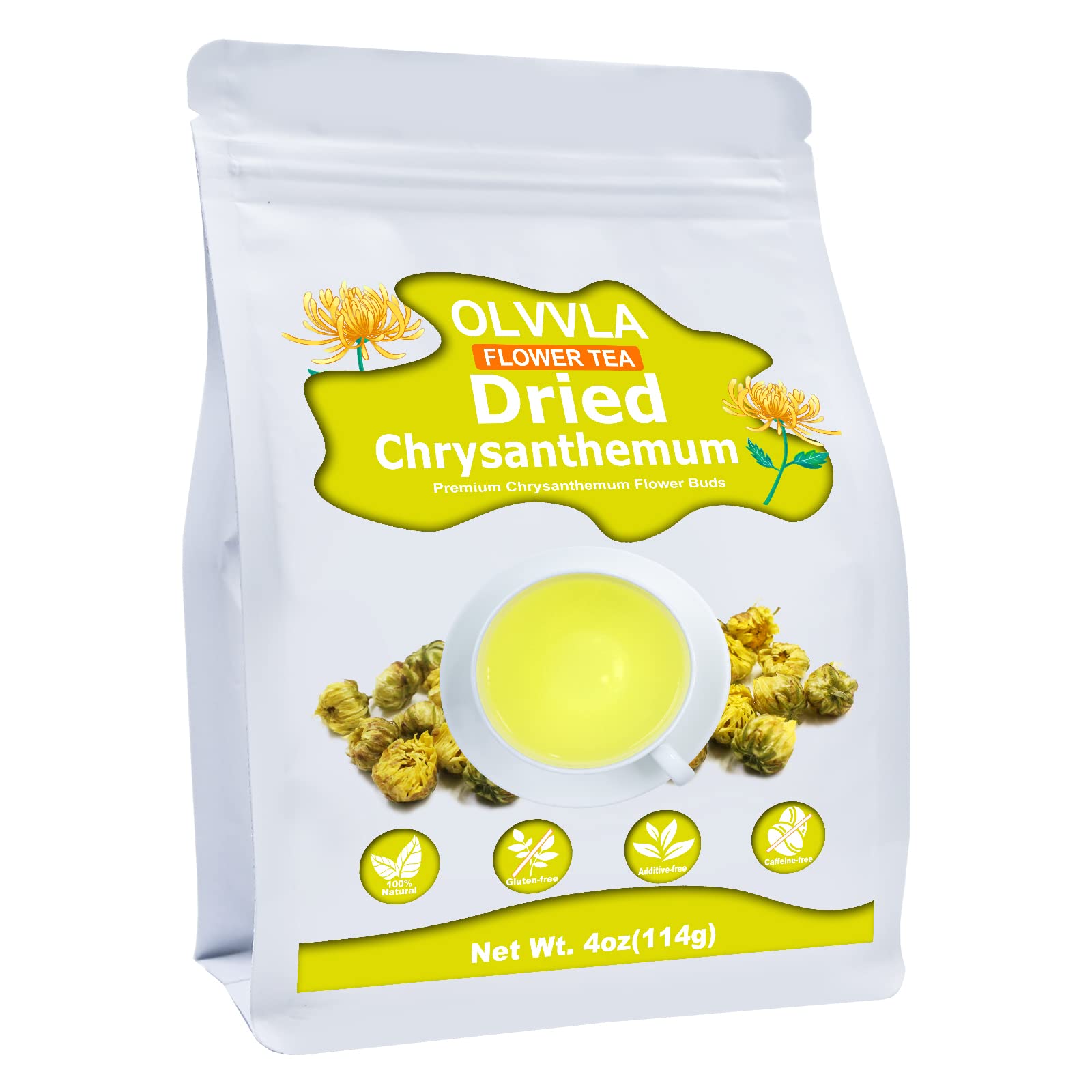 Olvvla - Chrysanthemum Tea, 4oz/114g, Dried Fetal Chrysanthemum Flowers