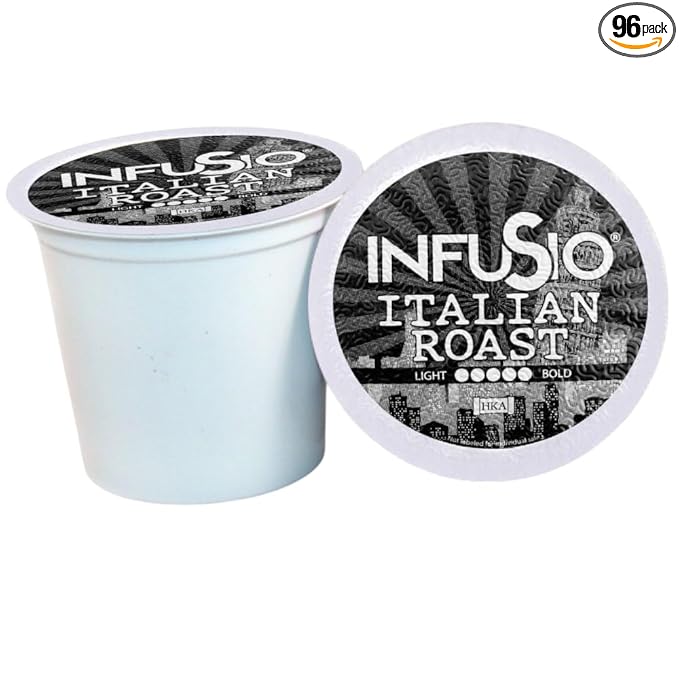 96 Count - French Roast, Single serve Coffee pods for Keurig K Cup® Brewers - InfuSio Premium Roasted Coffee (French Roast, 96 count Compatible with 2.0)……