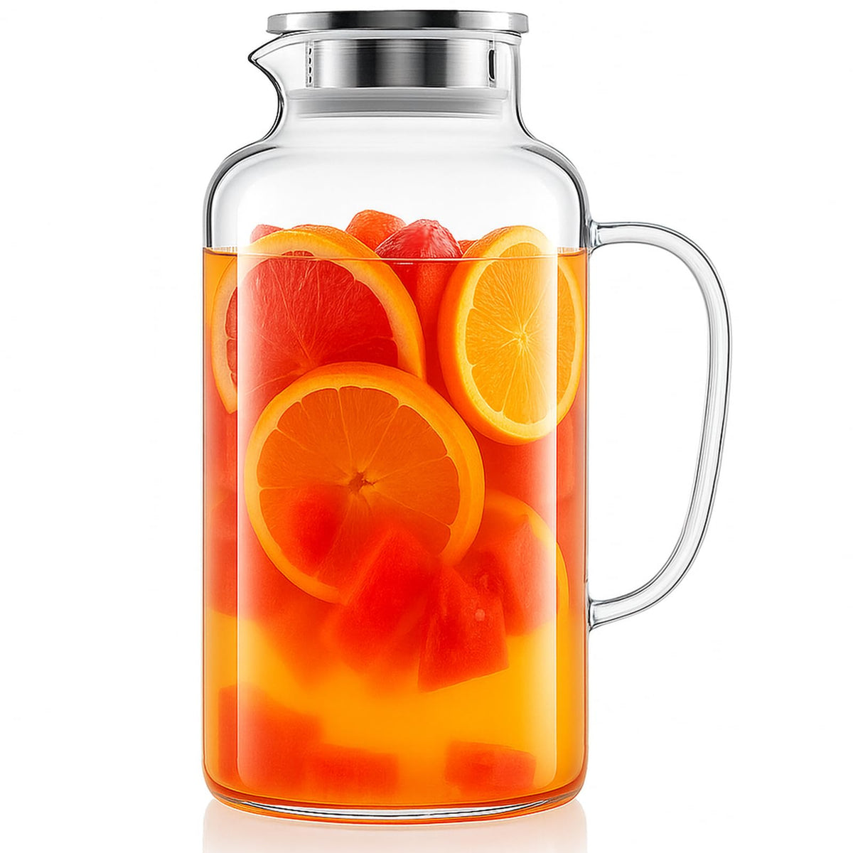 Glass Pitcher with Lid and Spout, 3.5L/118 oz Glass Water Pitcher