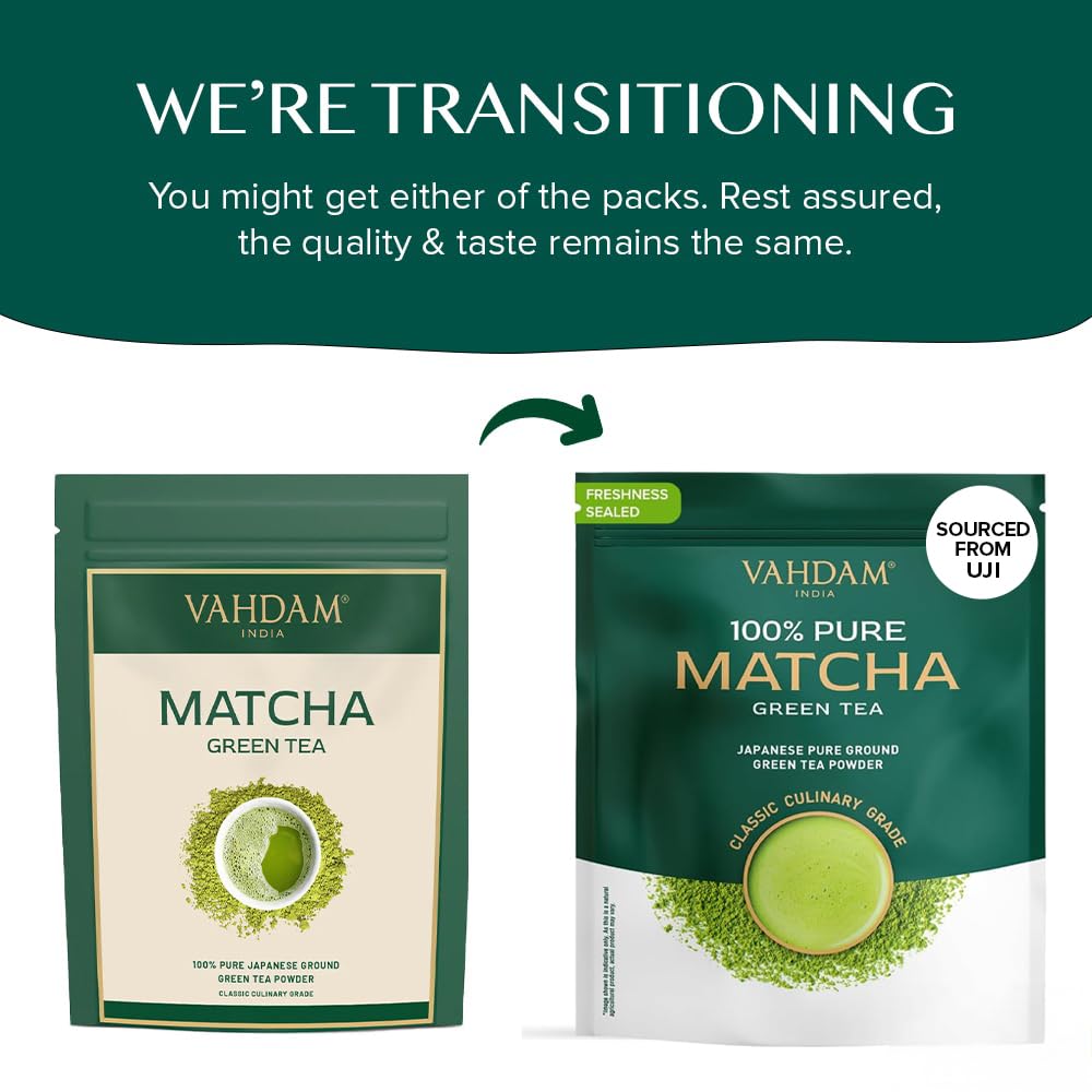 VAHDAM Matcha Green Tea Powder (3.53oz|50 Servings) Sourced from Japan