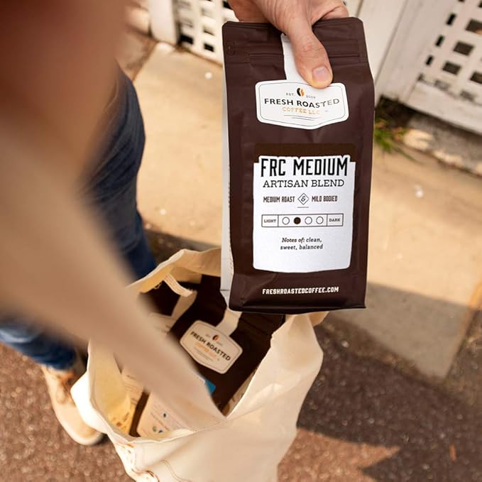 Fresh Roasted Coffee, FRC Medium Roast Blend, 5 lb (80 oz), Kosher, Ground