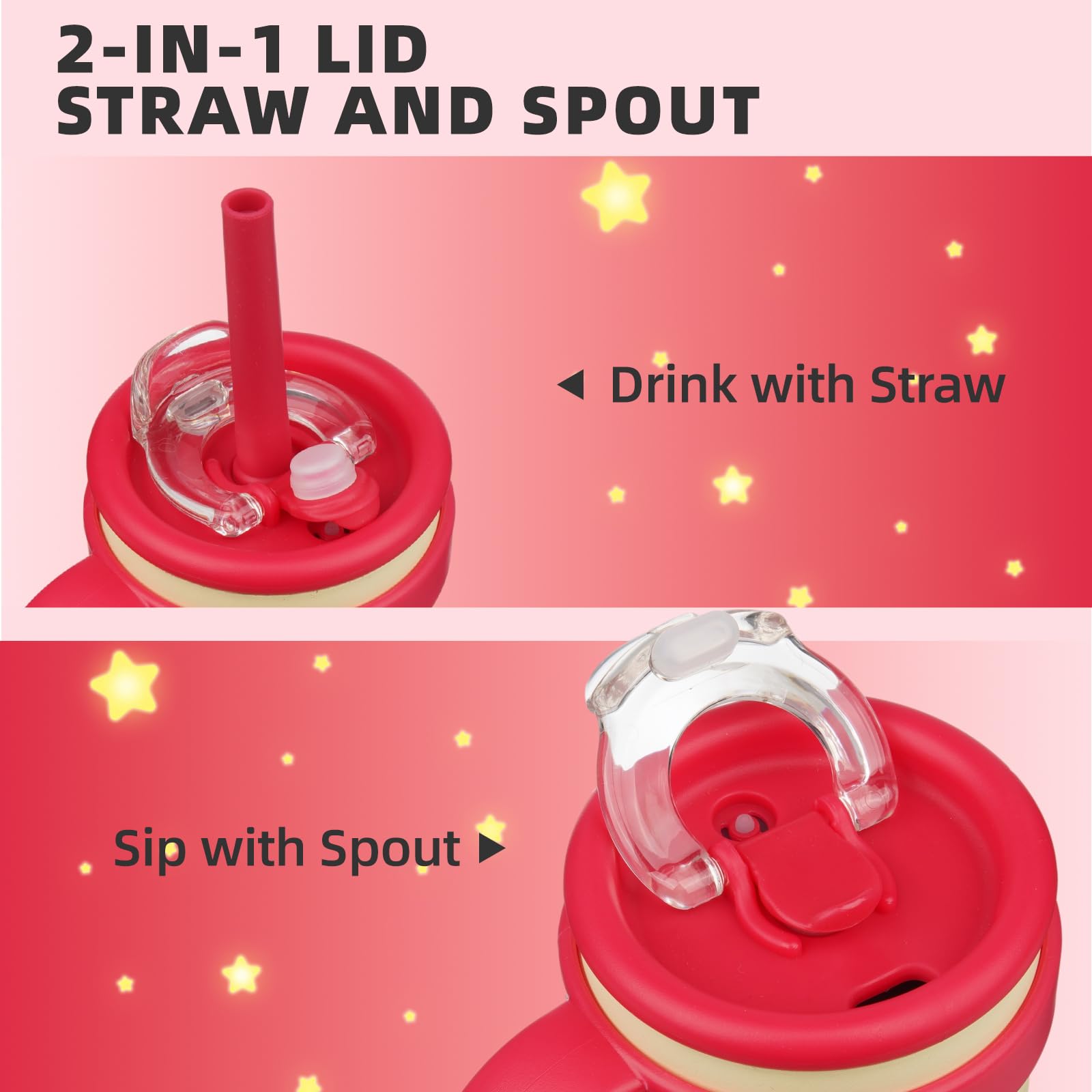 Konokyo 14 oz Tumbler with Handle and Straw, Insulated Travel Mug