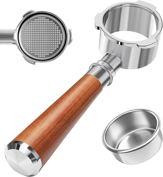 51mm Bottomless Portafilter 3 Ears Fits for CASABREWS CM5418, 3700Essential, 3700Gense, 3700Pro, Gevi 51mm 3 Ears Grouphead, Mr. Coffee Espresso and Cappuccino Machine, Stainless Steel Filter Basket