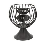 K Cup Holder and Pod Storage Organizer for Counter - Metal Basket for Keuring Pods, Coffee Bar Decor, Capsule and Creamer Organizer - Black
