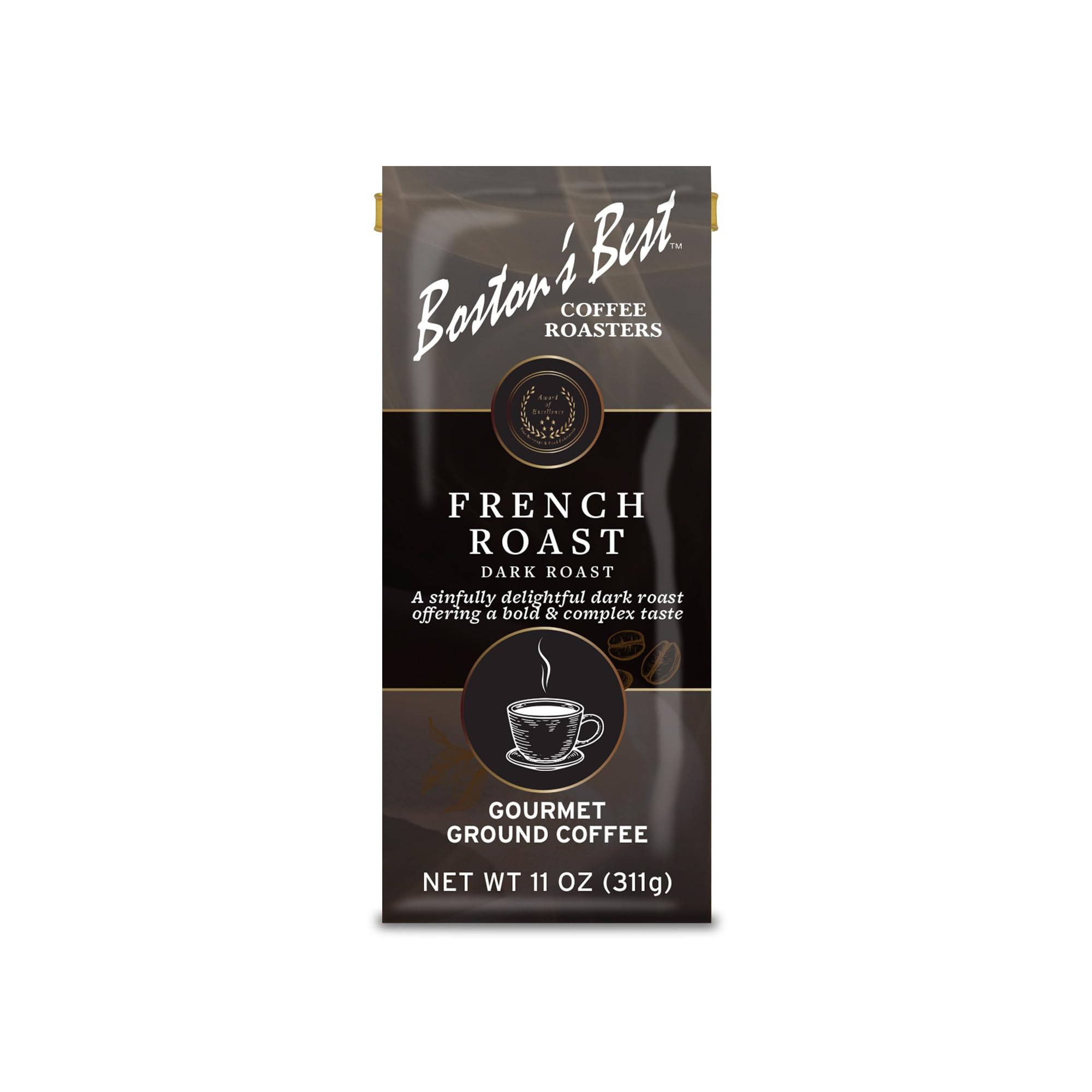 Boston’s Best Coffee - Rich & Bold French Roast Gourmet Delicious Dark Roast Premium Ground Coffee, 11 oz. / 311 g Bag