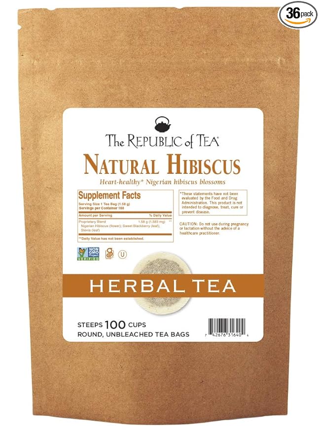 The Republic of Tea Natural Hibiscus Super Refill Herbal Tea