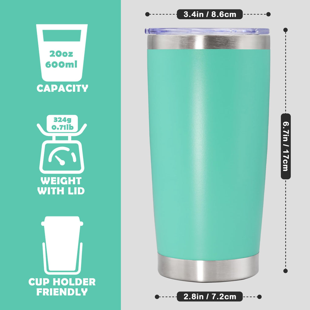 20oz Tumbler Stainless Steel Tumbler Coffee Tumbler with Lid Light Blue, 4P
