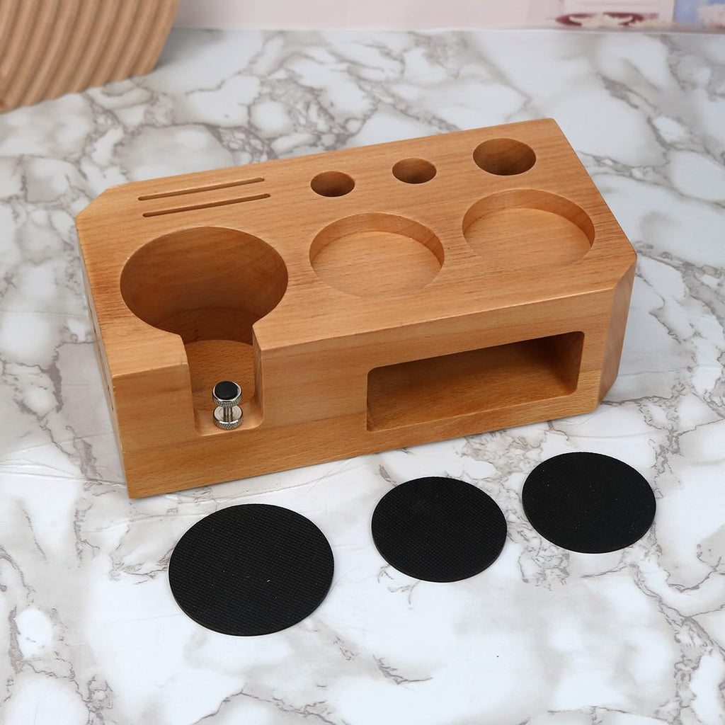 Tamping Station 54mm for Breville Espresso Machine Accessories – Portafilter Holder with Tamper, Distributor, Dosing Funnel, WDT Tool & Puck Screen Slots, Coffee Tamping