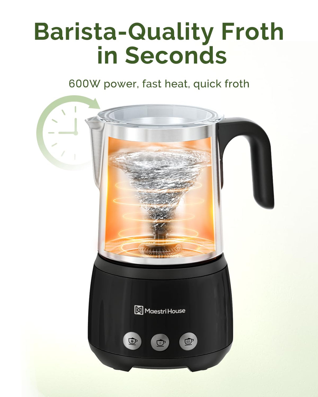Maestri House 16.9OZDualFro 400 Electric Milk Steamer and Frother