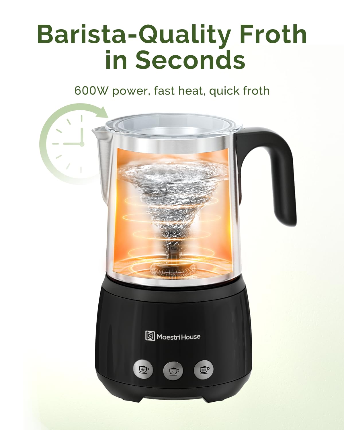 Maestri House 16.9OZDualFro 400 Electric Milk Steamer and Frother