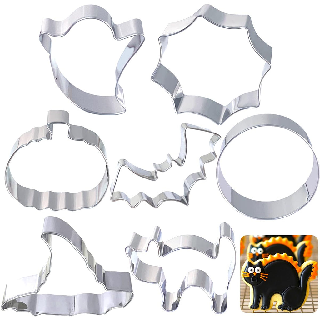Kanehosi Halloween Cookie Cutters 7Pcs, Easy to Clean & Demold