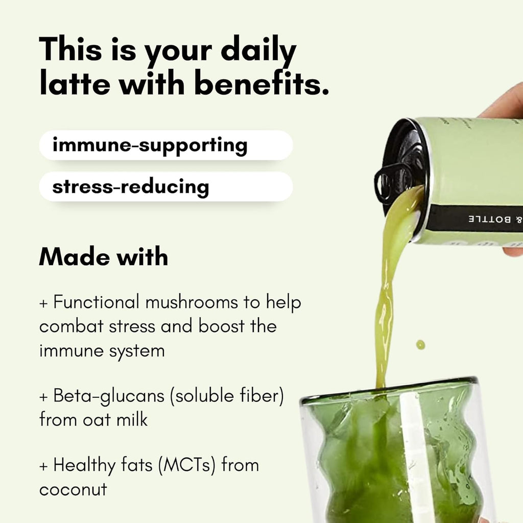 Pop & Bottle - Lattes - Classic & Matcha, 8 Fl Oz (Pack of 12), 6 Each