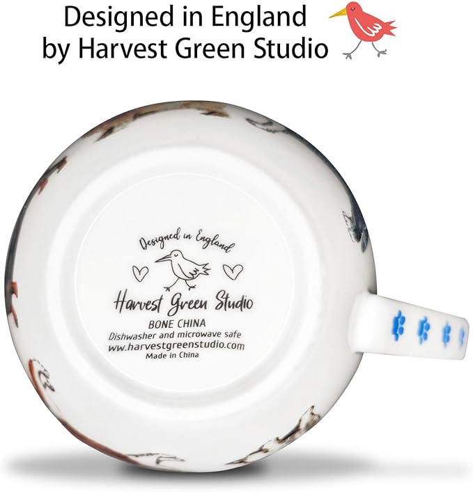 Cute Dog Mugs for Daily Coffee and Tea, Premium 20 oz Bone China Coffee Tea Hug Mug, Perfect Holiday and Birthday Gift for Dog Lovers, Designed in England by Harvest Green Studio