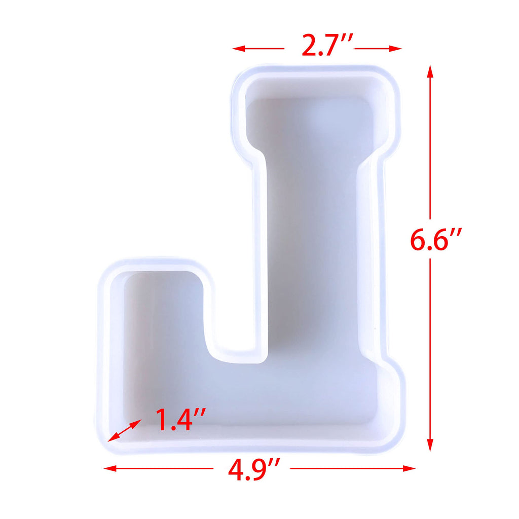 ESEDAGE 6 inch 26 Pack English Alphabet Silicone Letter Mold - Capital & Large Letter Resin Casting Mold