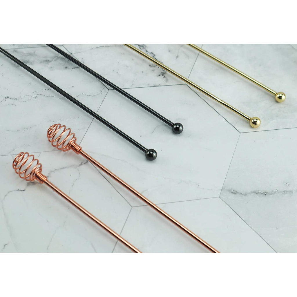 BURLIHOME Coffee Stir Sticks,7.48" Dual-ended Mixing Spoons,Rose,4-Pack