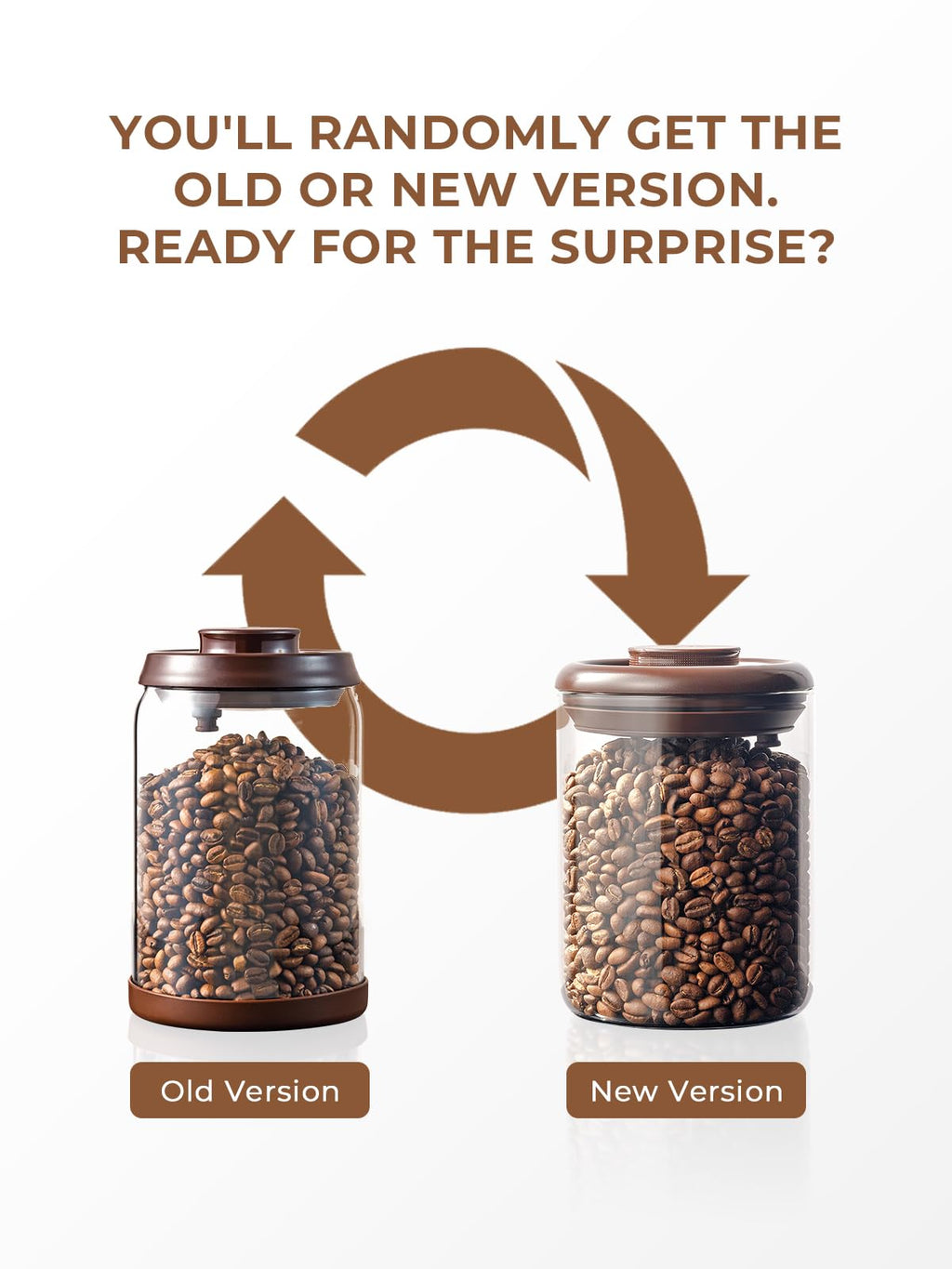 Tourdeus Glass Coffee Bean Jar – Pop Top Air Tight Coffee Bean Container with CO2 Valve, 10 oz Coffee Storage Airtight Canister, 0.63lb