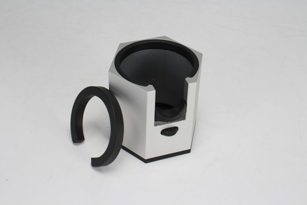 DIBTSA Espresso Tamping Station, Coffee Portafilter Holder, Aluminum Alloy Stand for Most 51mm, 53mm, 54mm, 58mm Coffee Portafilter (Hexagon,Silver)