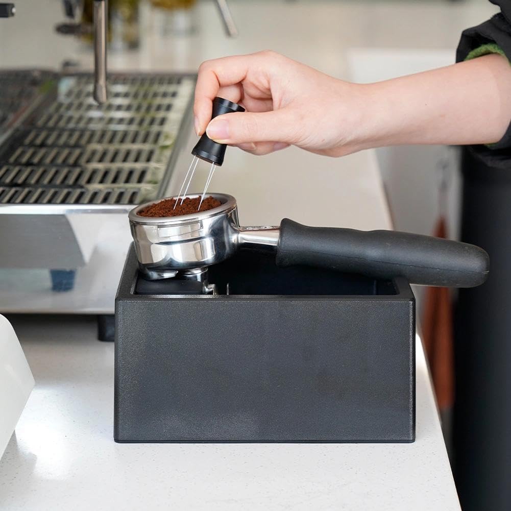 watchget Espresso Knock Box Portafilter Tamping Stand, Black