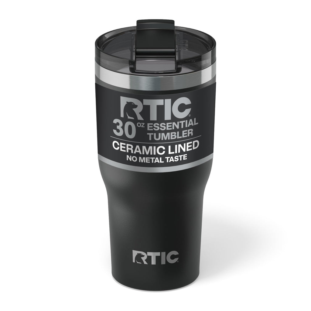 RTIC 30oz Essential Tumbler with Lid, Ceramic Lined, Black