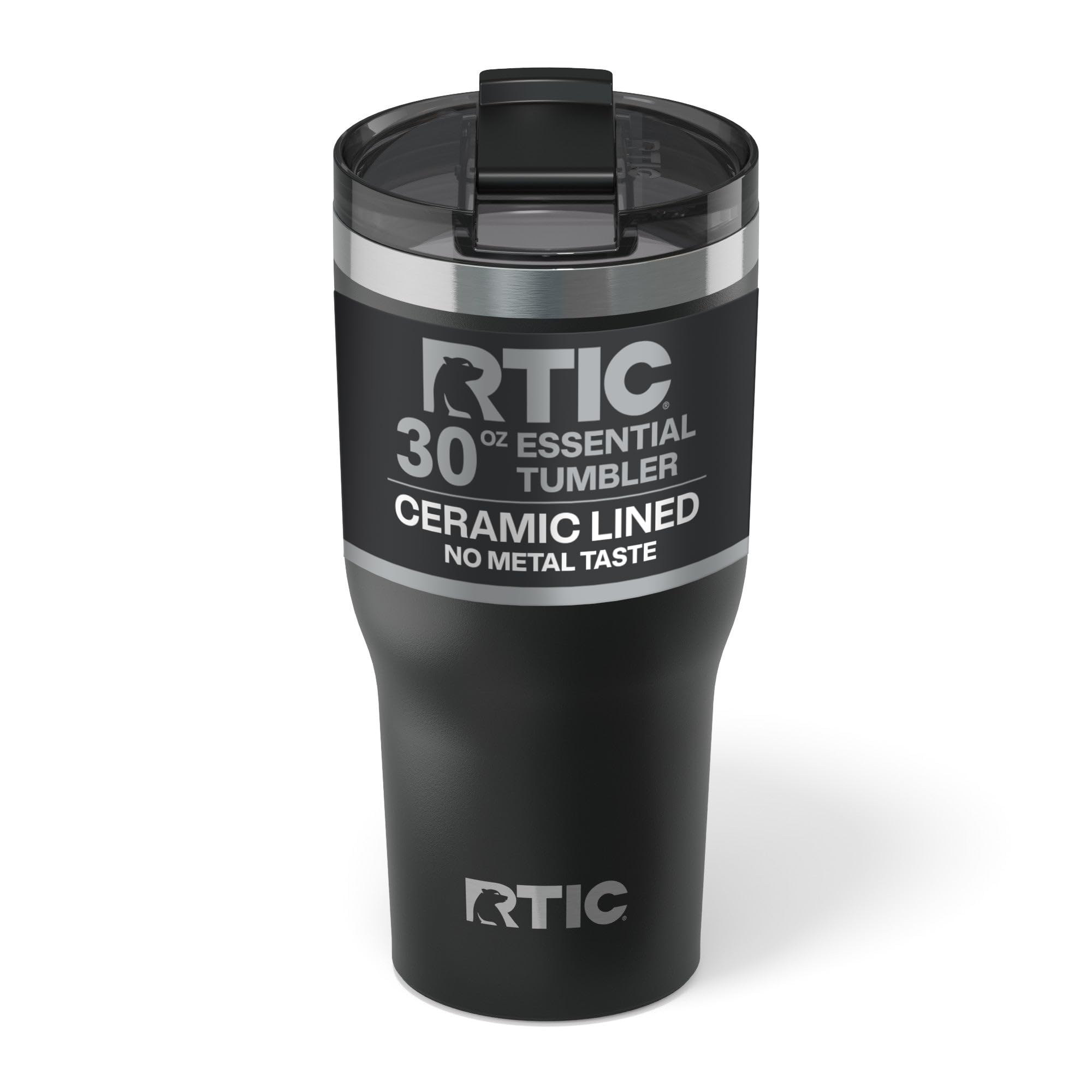 RTIC 30oz Essential Tumbler with Lid, Ceramic Lined, Black