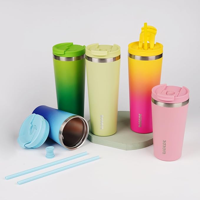 BJPKPK 34oz Tumbler With lid And Straw Stainless Steel Travel Coffee Mug Insulated Tumblers Cups,Bamboo Grove