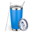DIW 20oz Insulated Tumbler Travel Coffee Mug with Lid Straw(Scuba Blue,1)