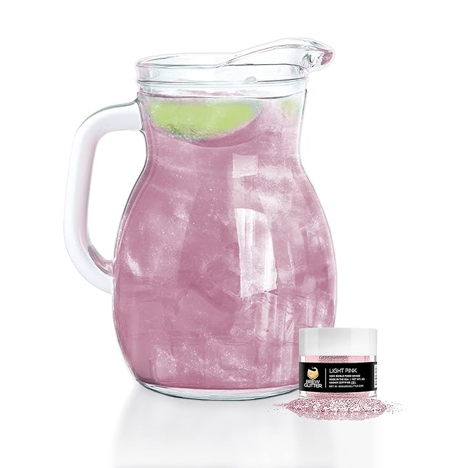 Light Pink BREW GLITTER Edible Glitter For Drinks, Cocktails, Beer, Garnish Glitter & Beverages | KOSHER & HALAL Certified | 100% Edible & Food Grade | Vegan, Gluten, Nut Free (25g, Light Pink)