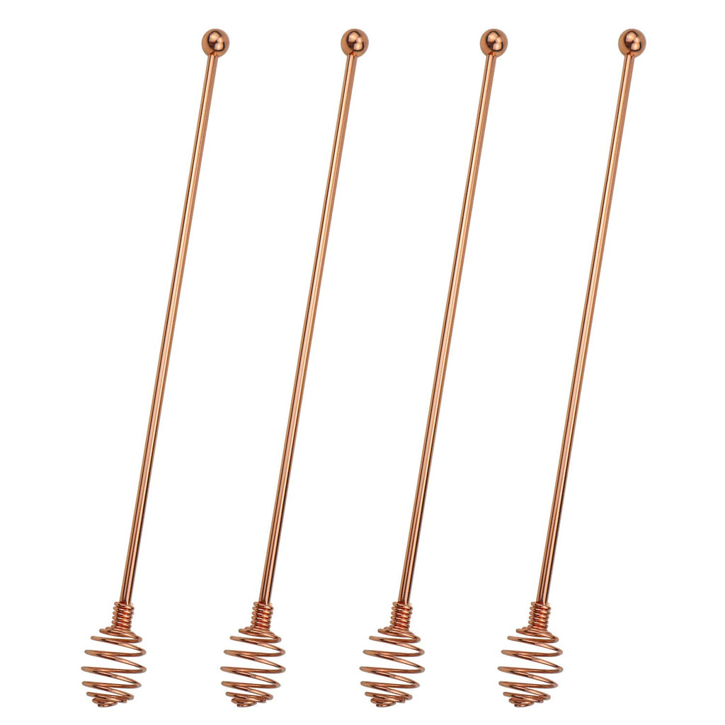 BURLIHOME Coffee Stir Sticks,7.48" Dual-ended Mixing Spoons,Rose,4-Pack