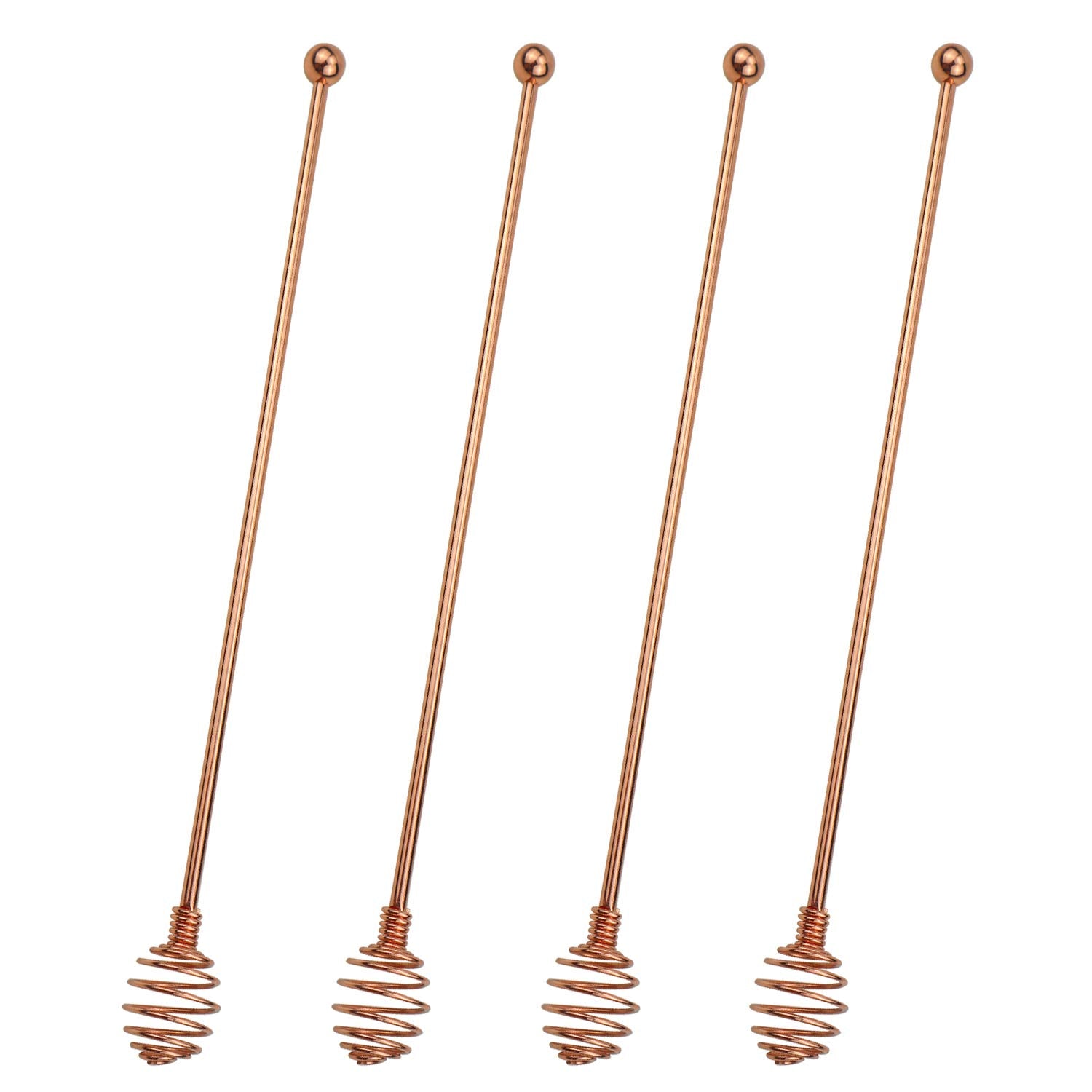 BURLIHOME Coffee Stir Sticks,7.48" Dual-ended Mixing Spoons,Rose,4-Pack