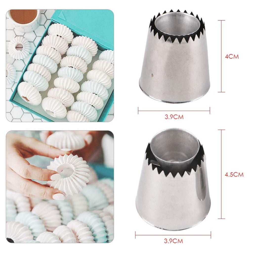 FantasyDay Cake Decorating Set, 2 Pieces Stainless Steel Icing Piping Nozzles Tips Kit with Reusable Piping Bag - Christmas Birthdays Anniversary Wedding Cakes Cookies Dessert Pastry DIY Making Tools