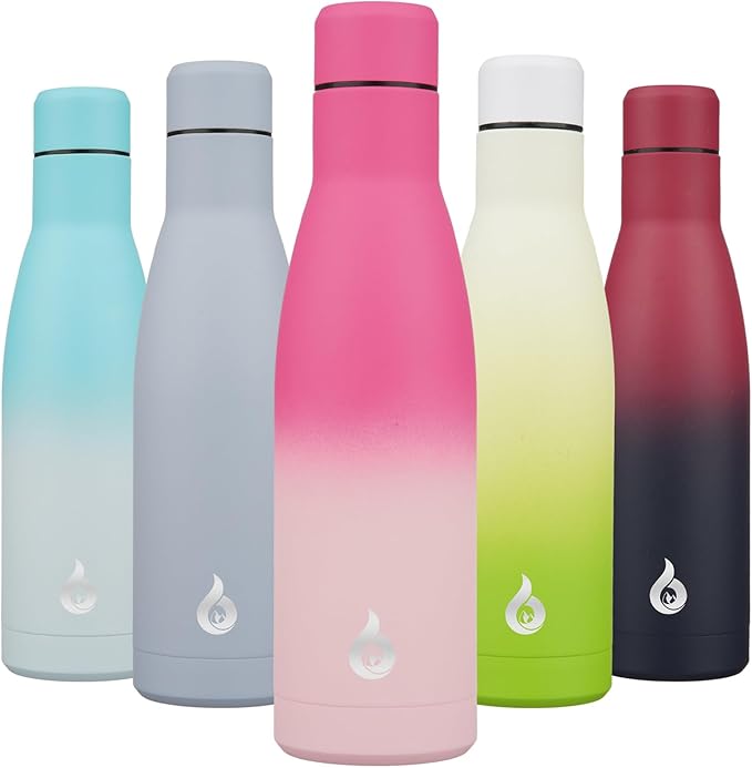 BJPKPK Insulated Water Bottle 17oz Stainless Steel Water Bottles Disawasher Safe Reusable Metal Thermos Keep Cold and Hot,Cherry