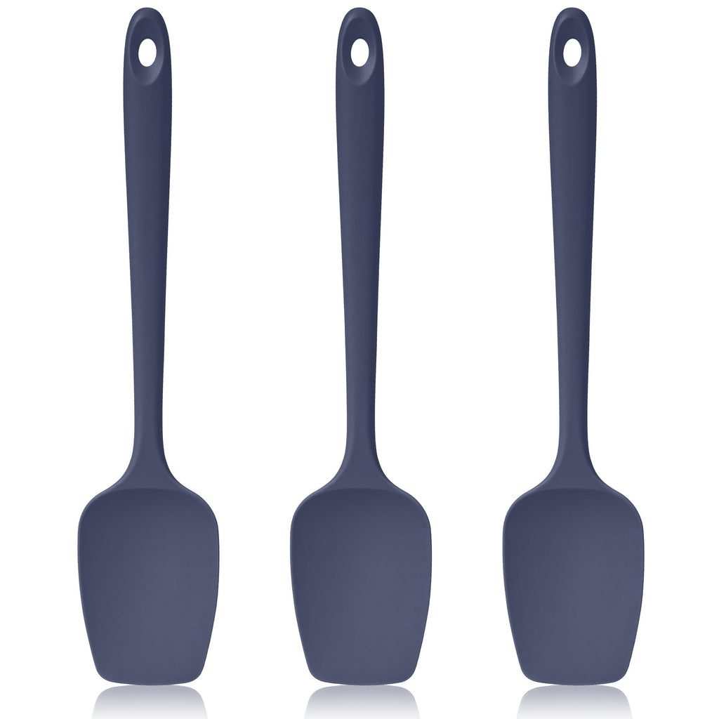 Lilybeam 600ºF Heat Resistant Silicone Spoon Spatula Set of 3, Blue