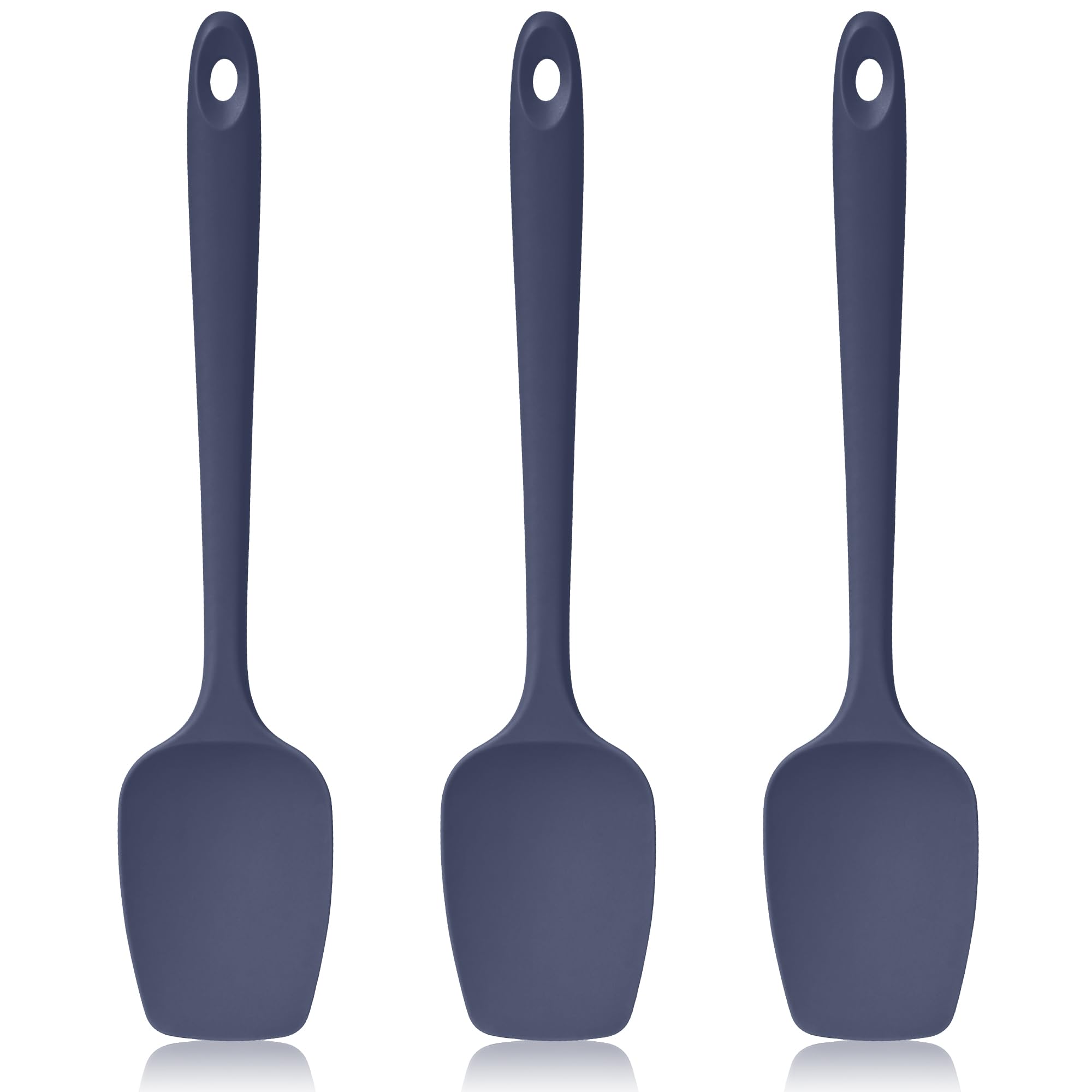 Lilybeam 600ºF Heat Resistant Silicone Spoon Spatula Set of 3, Blue