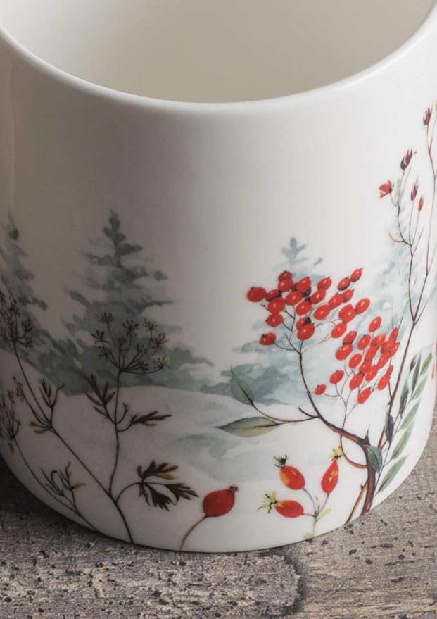 Maison d' Hermine Coffee Mug with Handles Fine Bone China Mugs Pack of Two Tea Cups for Hot Beverages Cappuccino Latte Home Restaurant Office Perfect for Gift (Morzine, 12 Ounce)