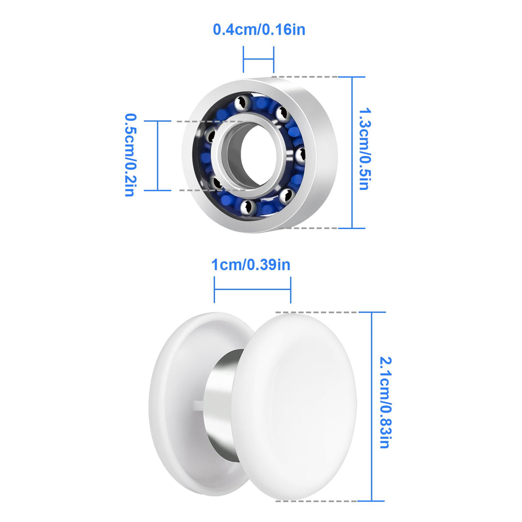 NiArt Fidget Spinner Bearings with Caps 24 Pack, Chrome Steel DIY Set
