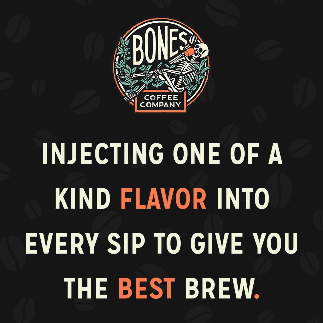 Bones Coffee Company Cookies 'N Dreams Cookies and Cream Flavored Coffee, Medium Roast Low Acid Arabica Beans Compatible with Auto drip and French Press Coffee Maker, 12 Oz Ground