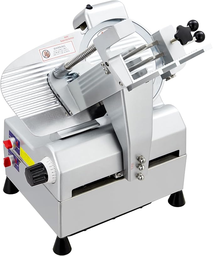 Dual Motor Automatic Meat Slicer 240W + 430W Power | 10" Sharp Carbon Steel Blade, 0-16mm Adjustable Thickness | Ideal for Deli Meats, Cheeses & Home Kitchen Use