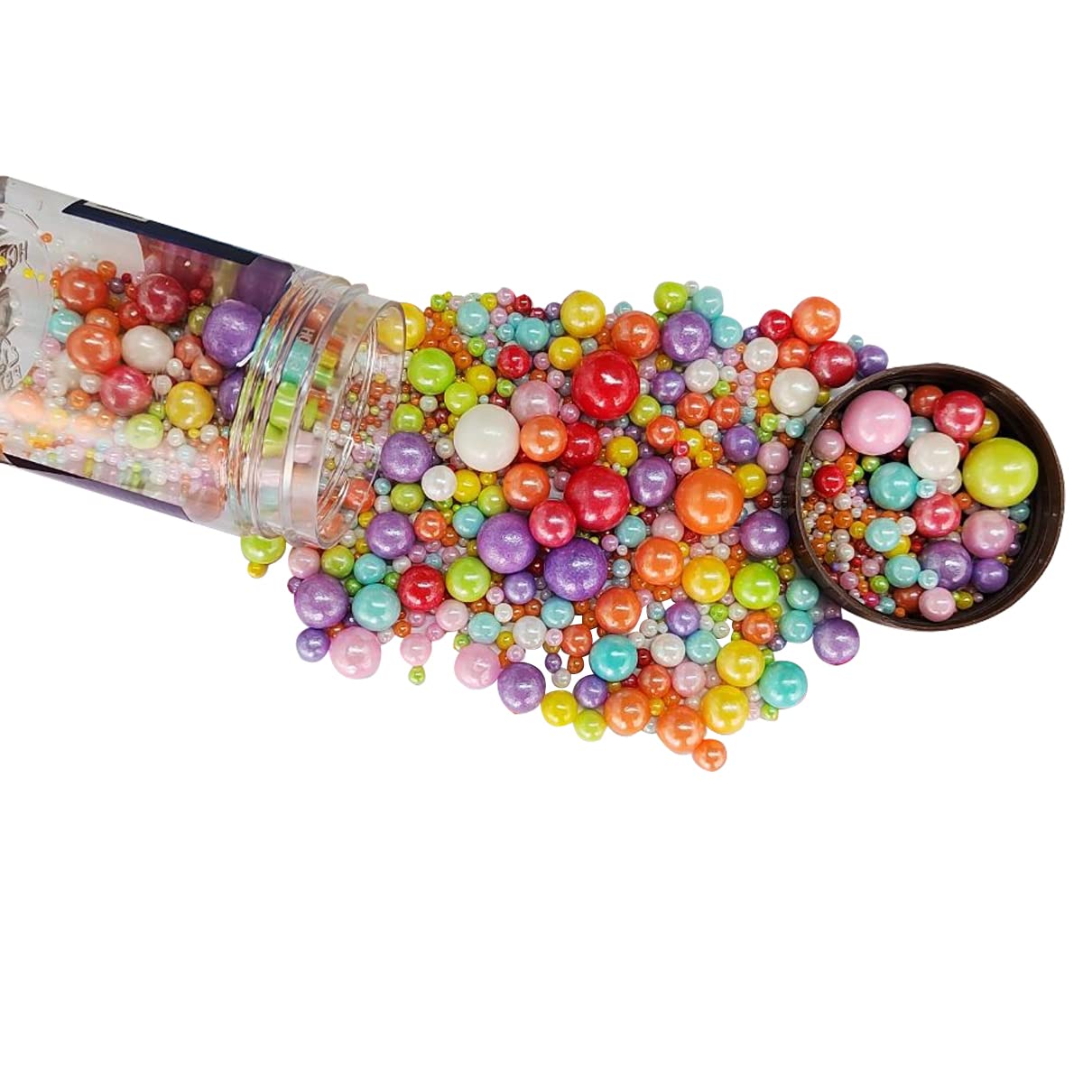 Edible White Pink Sugar Pearls Candy Sprinkles 120G/ 4.23Ounce Baking Cake Sprinkles Cupcake and Cake Topper Cookie Decorations Wedding Party Valentines Halloween Christmas Supplies