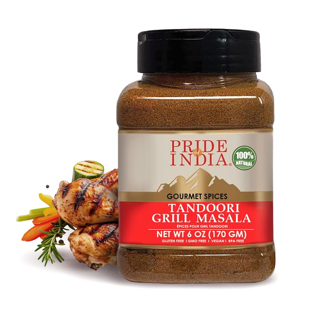 Pride Of India Chaat Masala Powder, 10.5 oz | Authentic Indian Chat Masala Seasoning | Tangy & Savory Spice Blend for Fruits, Salads, Snacks, Drinks & Curries | Dual-Sifter Jar