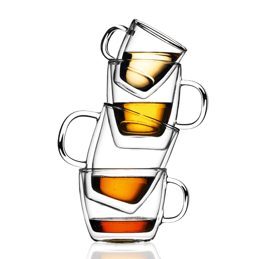 Bodum 5oz Bistro Double Wall Espresso Mug, High-Heat Borosilicate Glass, Set of 2, Clear