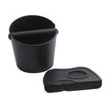 IAOSEN 6.3 inch Large Espresso Knock Box Silicone coffee Tamper Mat Espresso Machine Accessories Set of 2 with Removable Knock Bar and Anti-Slip Base for Home Office Barista Tools for Bar Shop