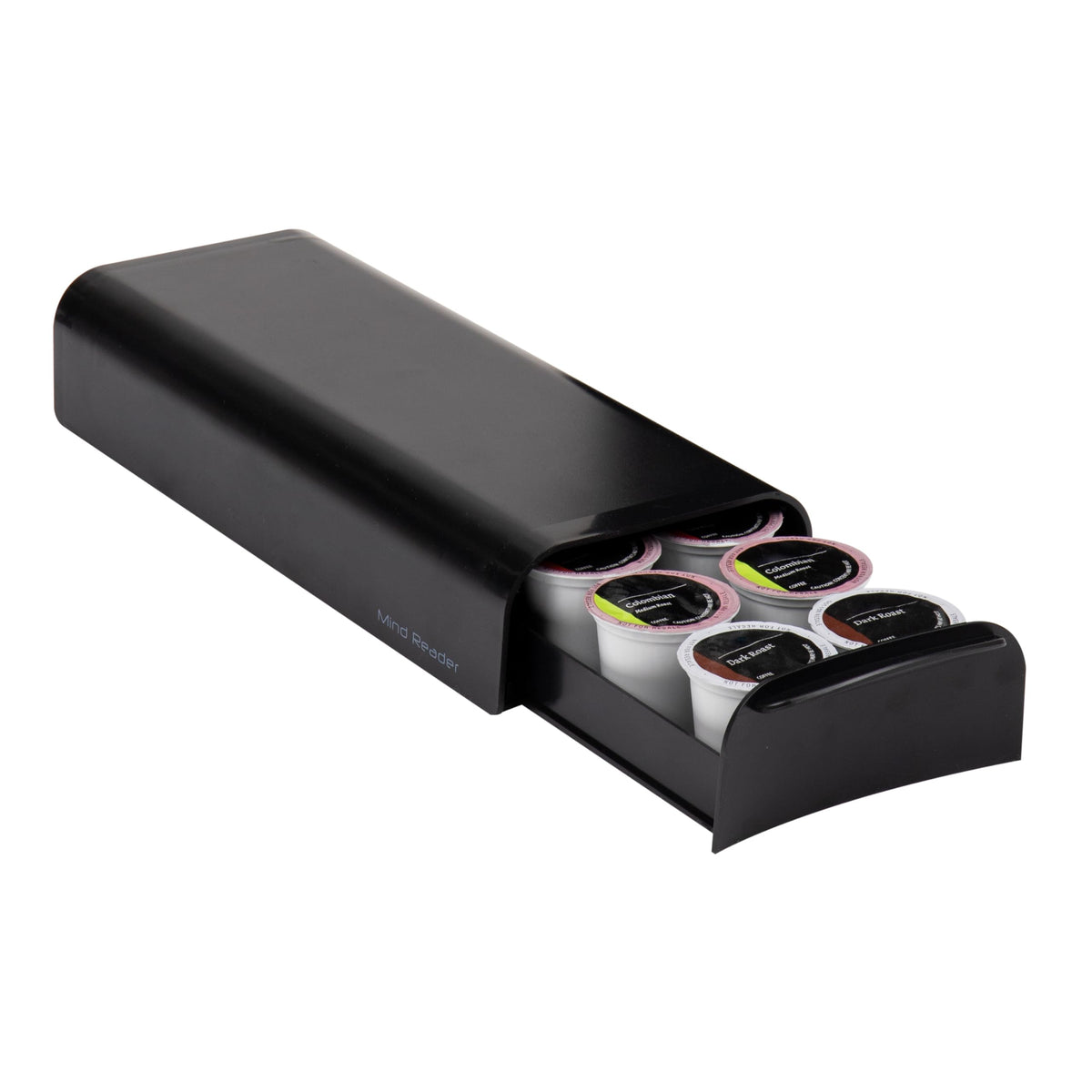 Mind Reader Single Serve Pod Organizer, 2 Drawers, 24 Pod Capacity, Black