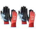 OriStout Waterproof Winter Work Gloves for Men and Women, 2 Pairs, Red, L