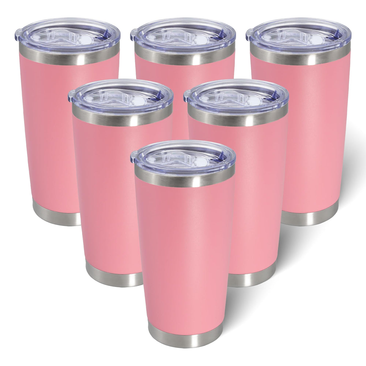 20oz Tumbler with Lid Stainless Steel Tumblers Insulated Mug Hot Pink 12P