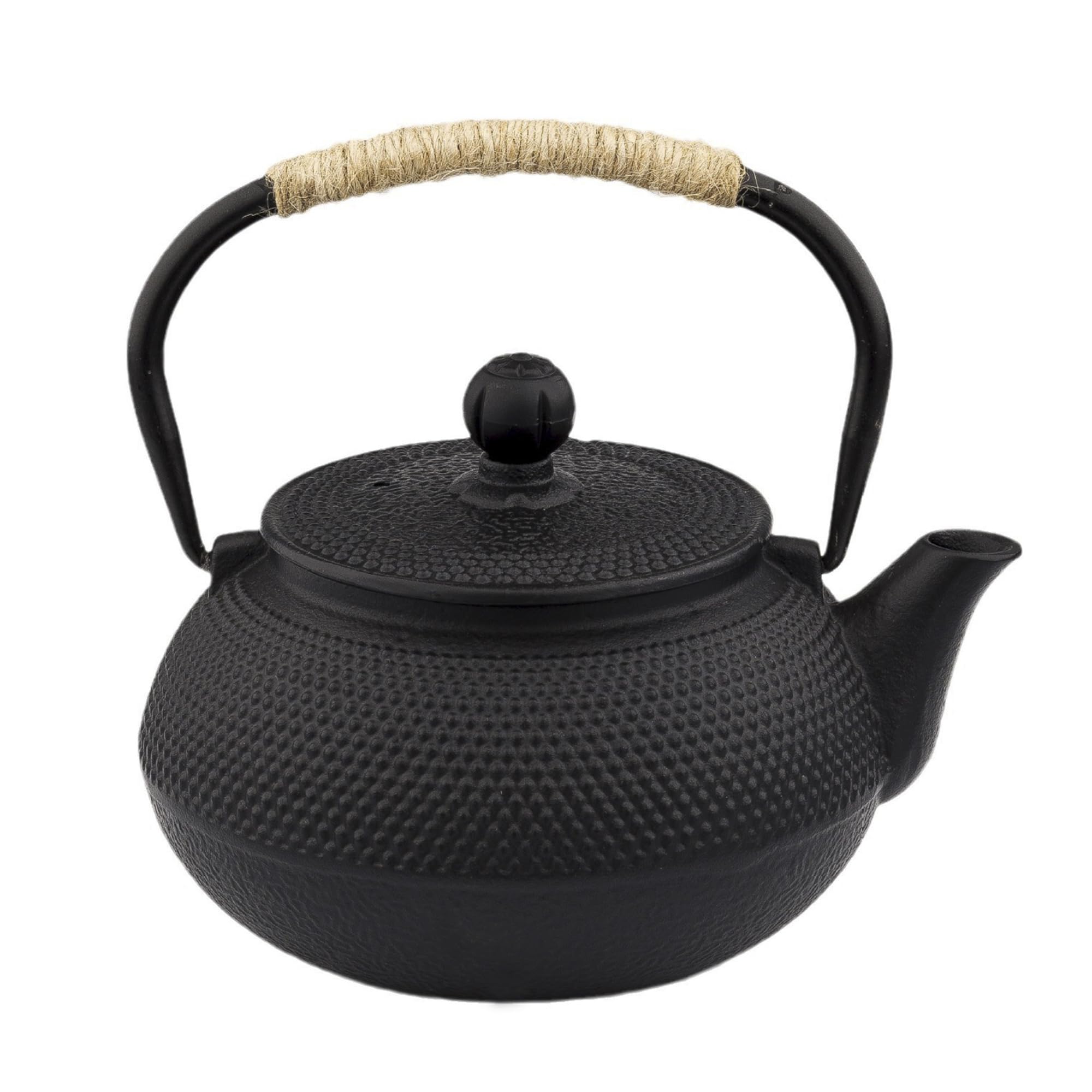 20.3oz Only, Small Tea Kettle for 1-2 Cups, Japanese Tetsubin, Cast Iron Teapot with Stainless Steel Infuser for Loose Leaf & Coffee, Tea Pot for Stovetop Safe, Enamel Interior(Black, 600ml)
