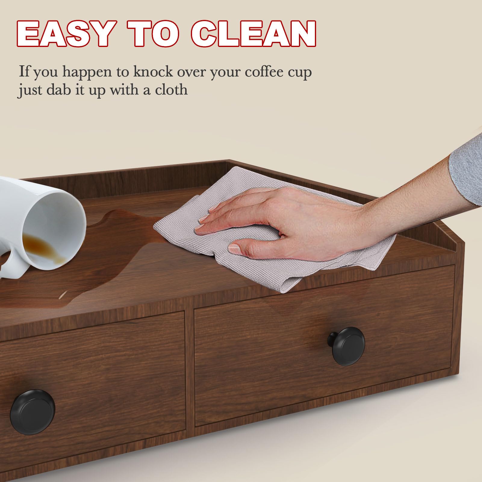 OCERAVE Wooden Coffee Pod Holder & Organizer - Coffee Station Organizer for Counter, Coffee Pods and Tea Organizer Holder Compatible with Keurig Pod & K-Cup | 30 Pod Capacity